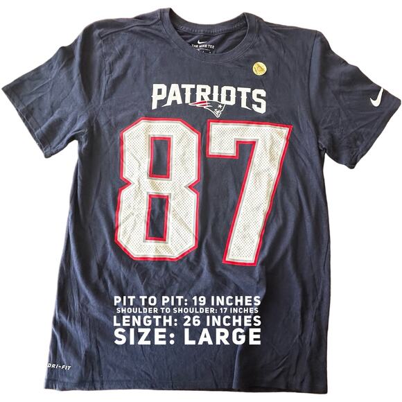 Vintage‎ New England Patriots Gronkowski 87 T-Shirt*SZ L - Picture 2 of 5